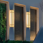 Applique murale extérieure en acier nervuré Grateful, design rétro à grille verticale LED
