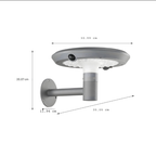 Udendørs væglampe med solcelledrevet bevægelsessensor, rund aluminiumdesign