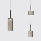 Minimalist Glass Pendant Light, Clear Red Orange or Grey, 3 Sizes, G4 Base