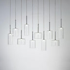 Minimalist Glass Pendant Light, Clear Red Orange or Grey, 3 Sizes, G4 Base