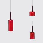 Minimalist Glass Pendant Light, Clear Red Orange or Grey, 3 Sizes, G4 Base