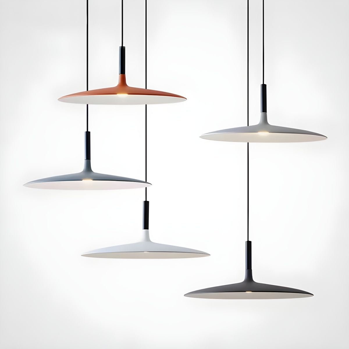 Pendant light shade profile highlighting its tapered shape