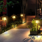 Wyne Branch-Pattern Bamboo-Style Outdoor Lantern Light