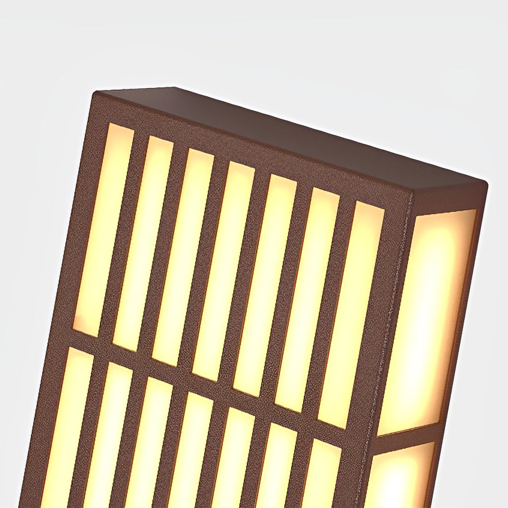Applique murale extérieure en acier nervuré Grateful, design rétro à grille verticale LED