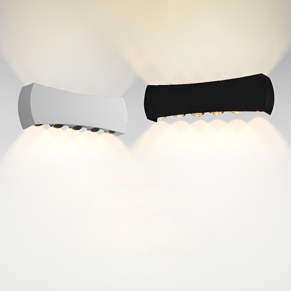 Luz de Parede Exterior Up-Down, Arandela LED Moderna em Alumínio Preto ou Branco