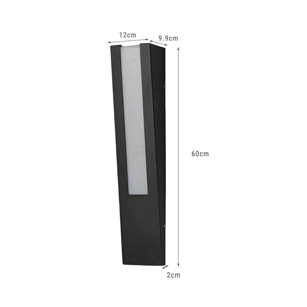 Minimalistisk udendørs væglampe i stål, mat sort LED-væglampe