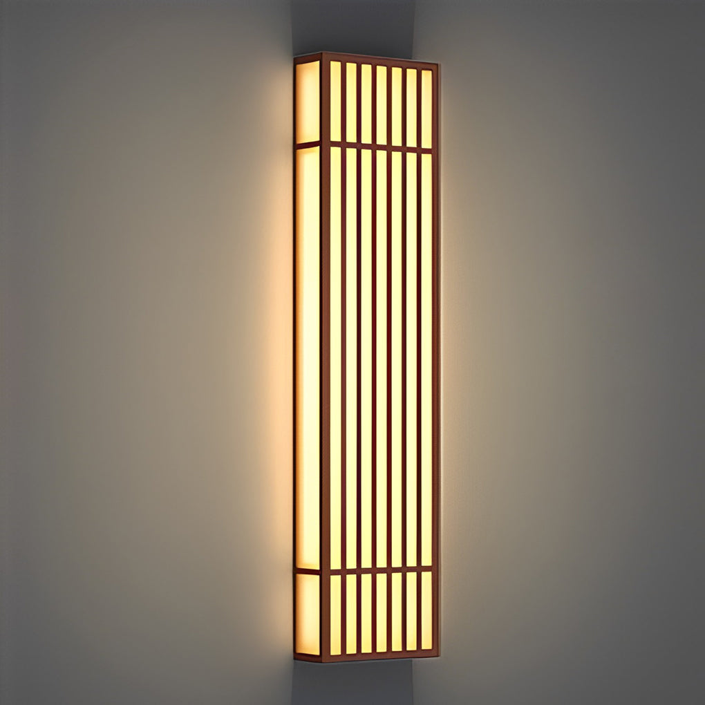 Applique murale extérieure en acier nervuré Grateful, design rétro à grille verticale LED
