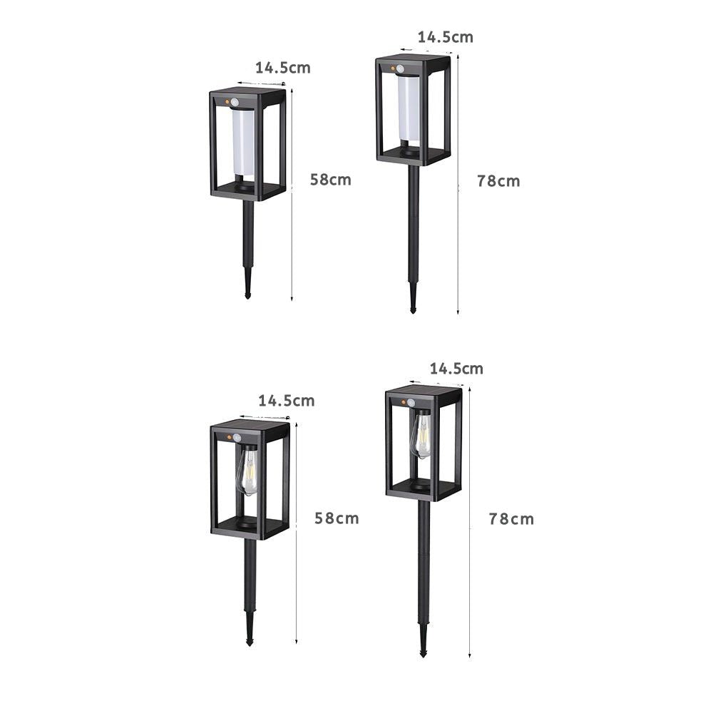 Solar Outdoor Lawn Light, Motion-Sensor Stake With Tri-Colour Or Edison LED