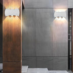 Luz de Parede Exterior Up-Down, Arandela LED Moderna em Alumínio Preto ou Branco