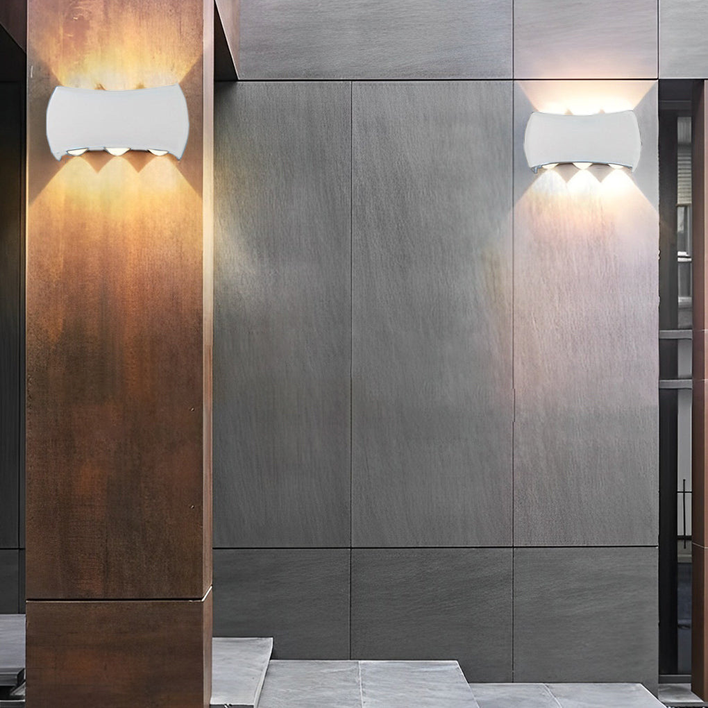 Luz de Parede Exterior Up-Down, Arandela LED Moderna em Alumínio Preto ou Branco
