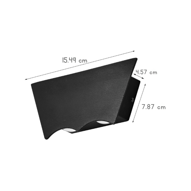 Applique murale LED, Thsina en aluminium noir pour extérieur