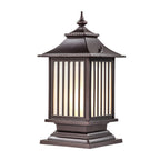 Die-Cast Aluminum Pillar Light, Lantern Shade With 3-Step LED