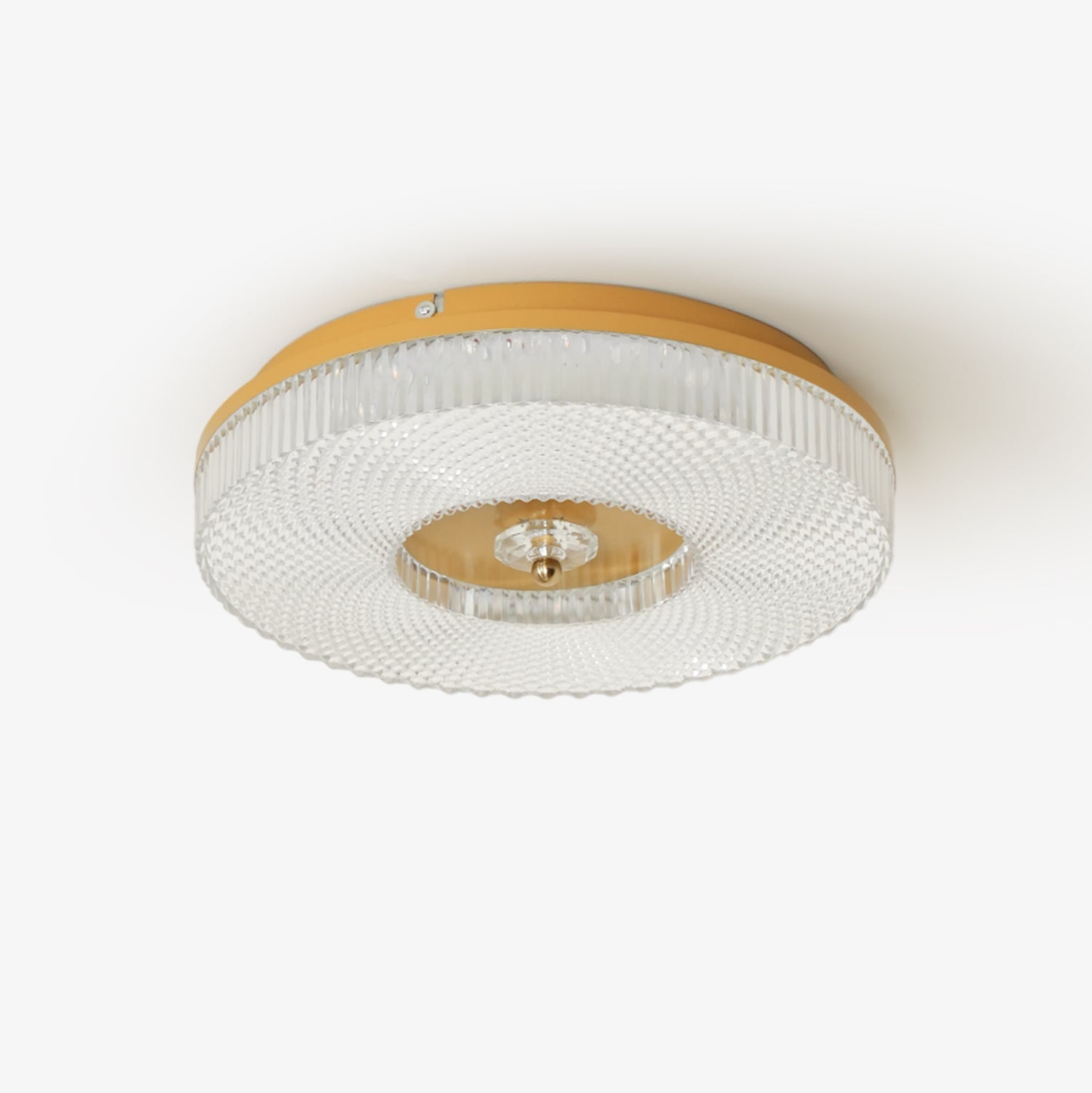 Round flush mount ceiling light casting soft even light