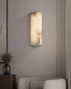 Alabaster wall light displayed in a refined living space