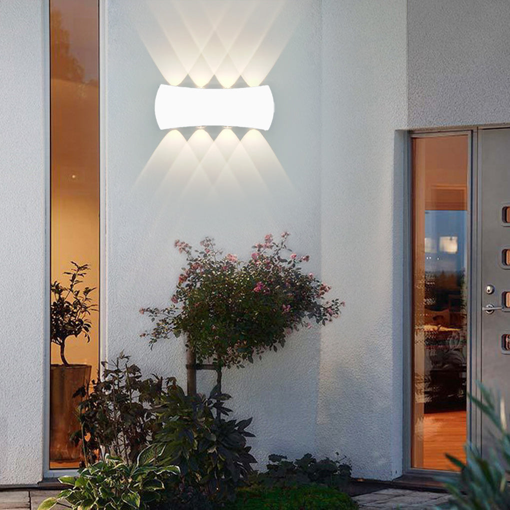 Luz de Parede Exterior Up-Down, Arandela LED Moderna em Alumínio Preto ou Branco