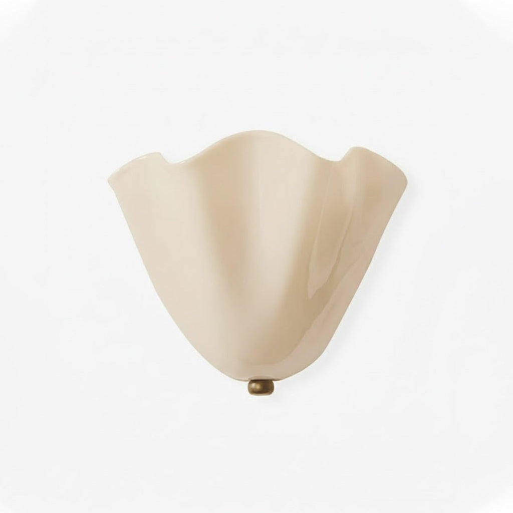 Petalia wall sconce shown in beige, green, brown and amber colours