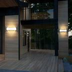 Luz de Parede Exterior Up-Down, Arandela LED Moderna em Alumínio Preto ou Branco