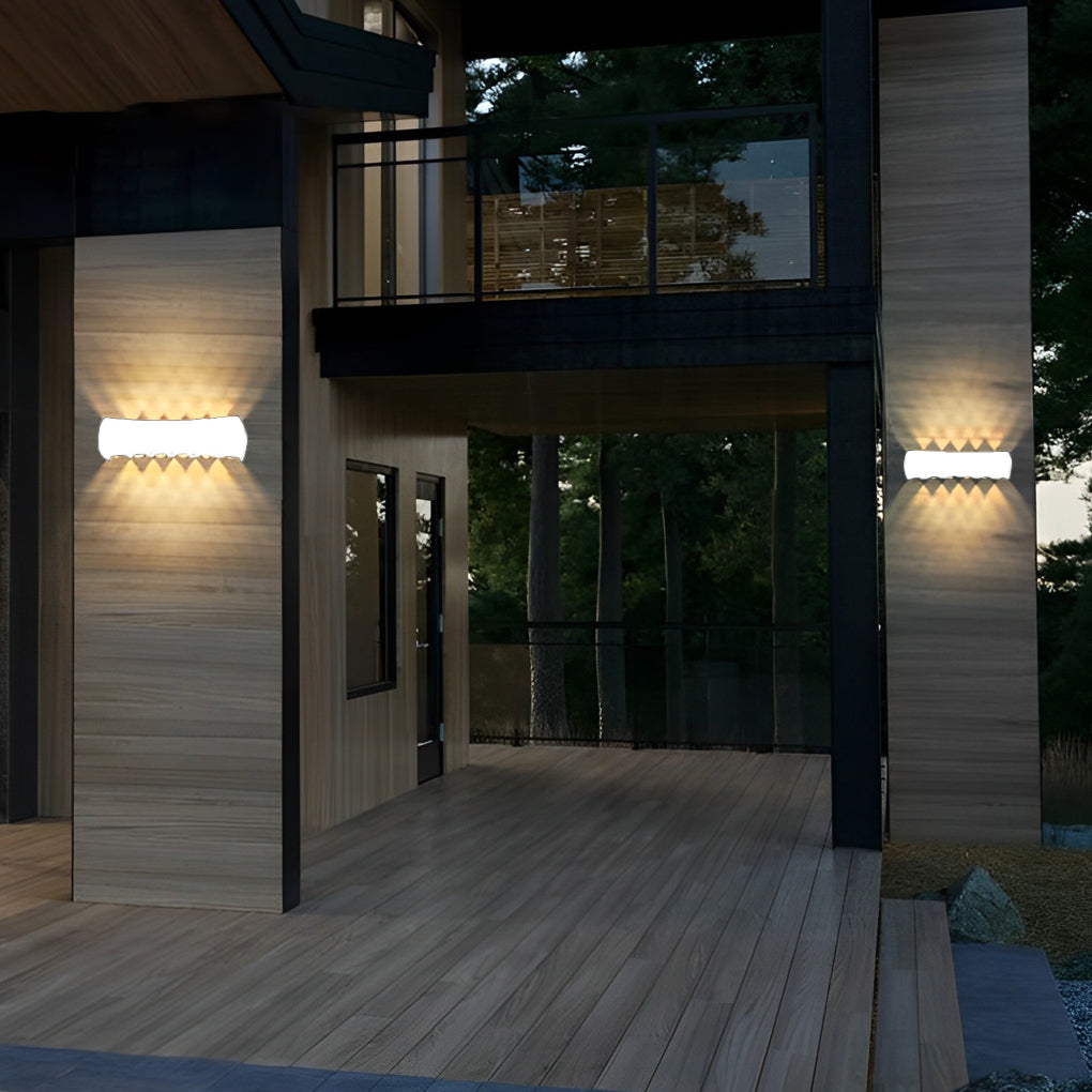 Luz de Parede Exterior Up-Down, Arandela LED Moderna em Alumínio Preto ou Branco