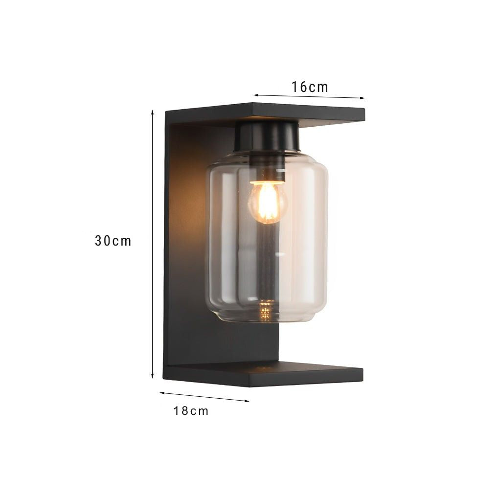 Applique murale solaire moderne pour l'extérieur, applique Serenay en acier inoxydable et verre