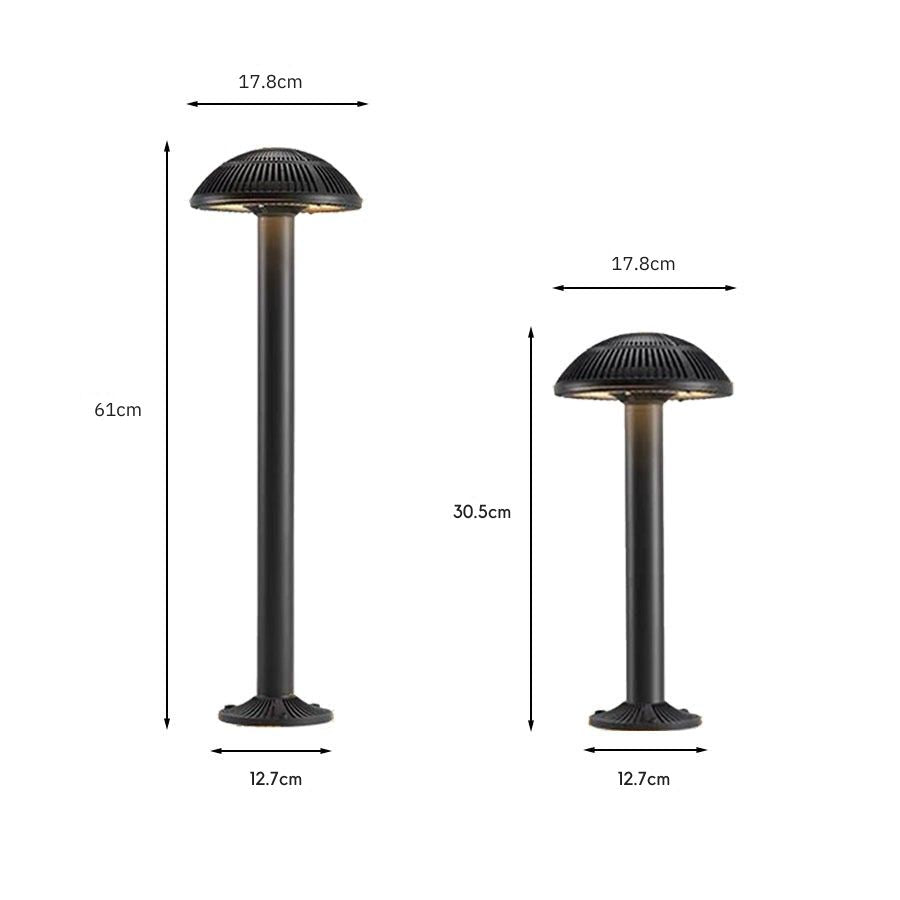 Luz de Paisagem em Forma de Cogumelo, Luminária LED de Alumínio para Parede ou Jardim