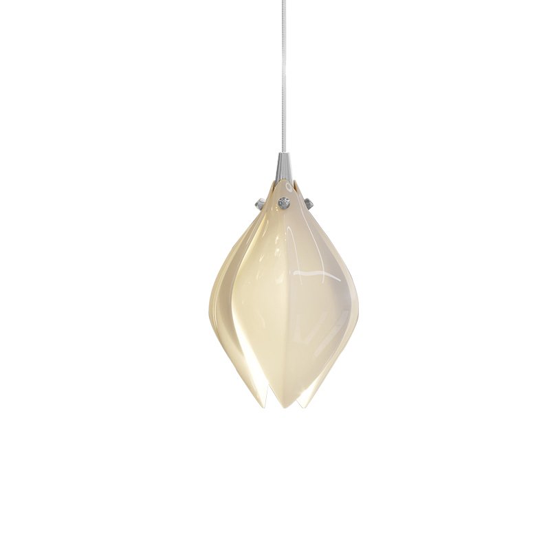 Pendant Light, Ceramic Flower Shades, Brass & White, G9 LED