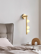 Glasrør Væglampe, Blæste Glasglobusser, Messingfinish, G4 LED