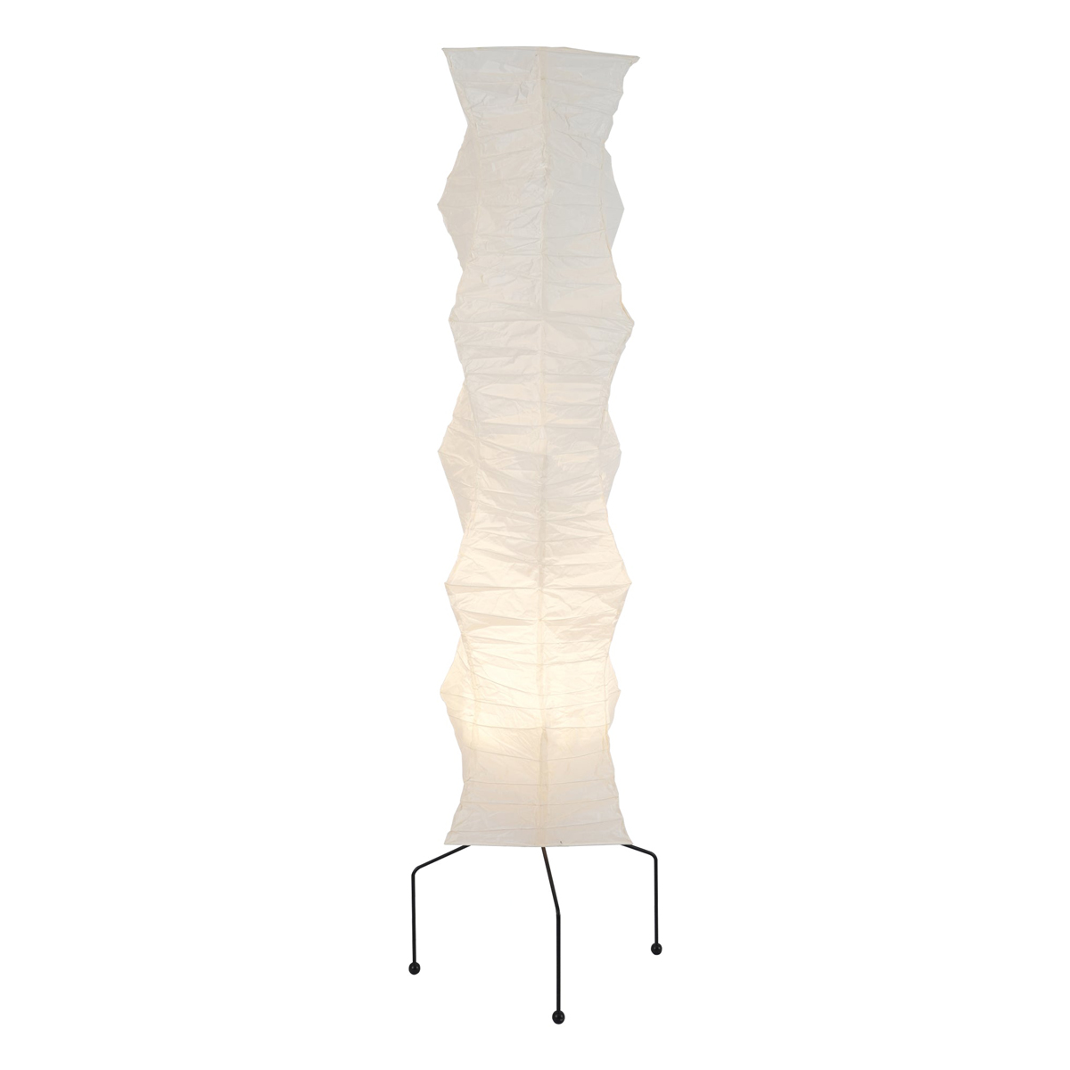 Rice paper floor lamp size diagram showing height and diameter