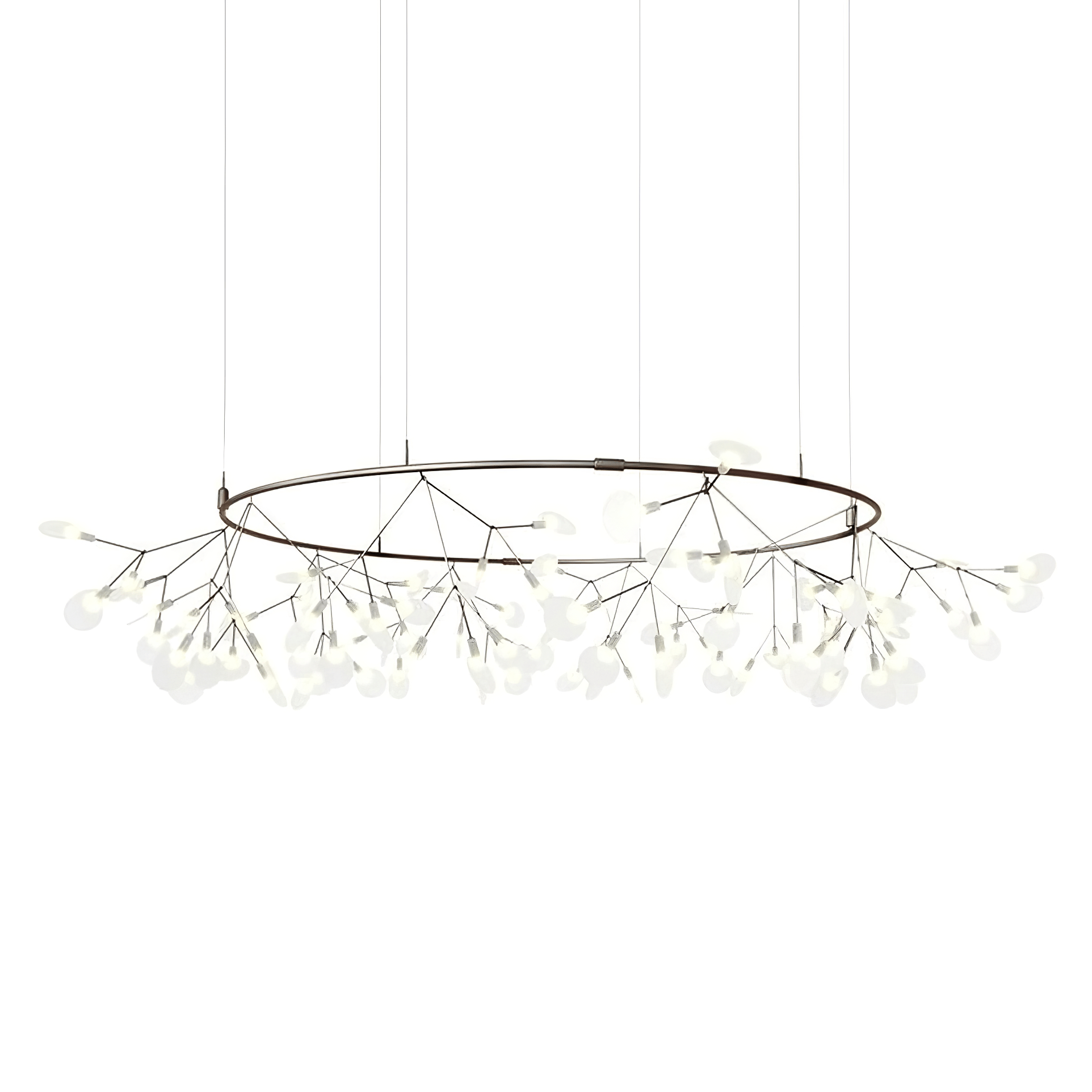 Black firefly chandelier size diagram showing branch spread