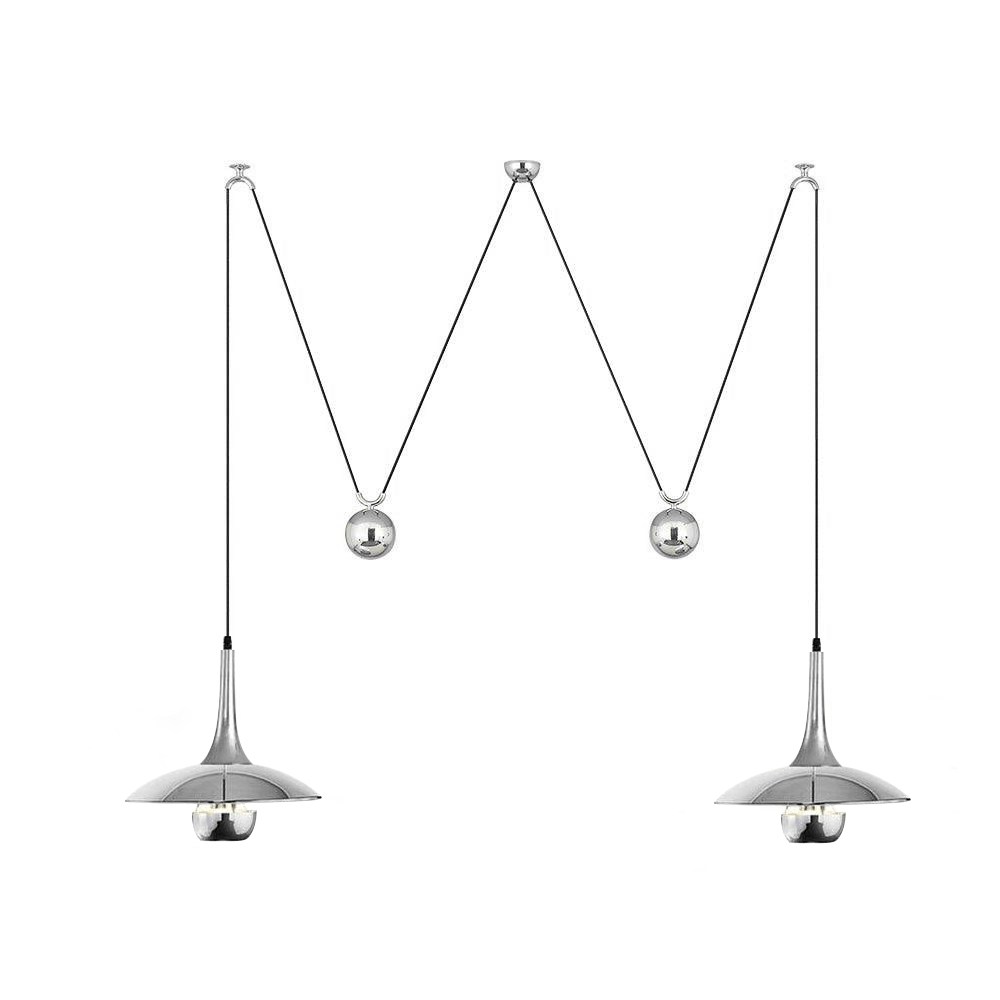 Pendant light dimensions diagram for the metal globe shade
