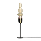 Candied Glass Floor Lamp, Hand-Blown Crystal Clusters, Black Body, LED