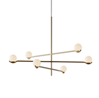 Baer pendellampe, hvide glasskærme, G9 LED, sort eller guld