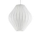 Pendant Light, Crisscross Bubble, Mulberry Silk, Steel Wireframe, E26