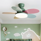 Liora Kids' Wood-Blade Ceiling Fan With Integrated LED, Multicolor
