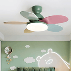 Liora Kids' Wood-Blade Ceiling Fan With Integrated LED, Multicolor
