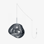 Suspension, abat-jour miroir en PVC lave en fusion, prise secteur, E27