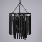 Diagram showing the multi-layer wood rod chandelier structure