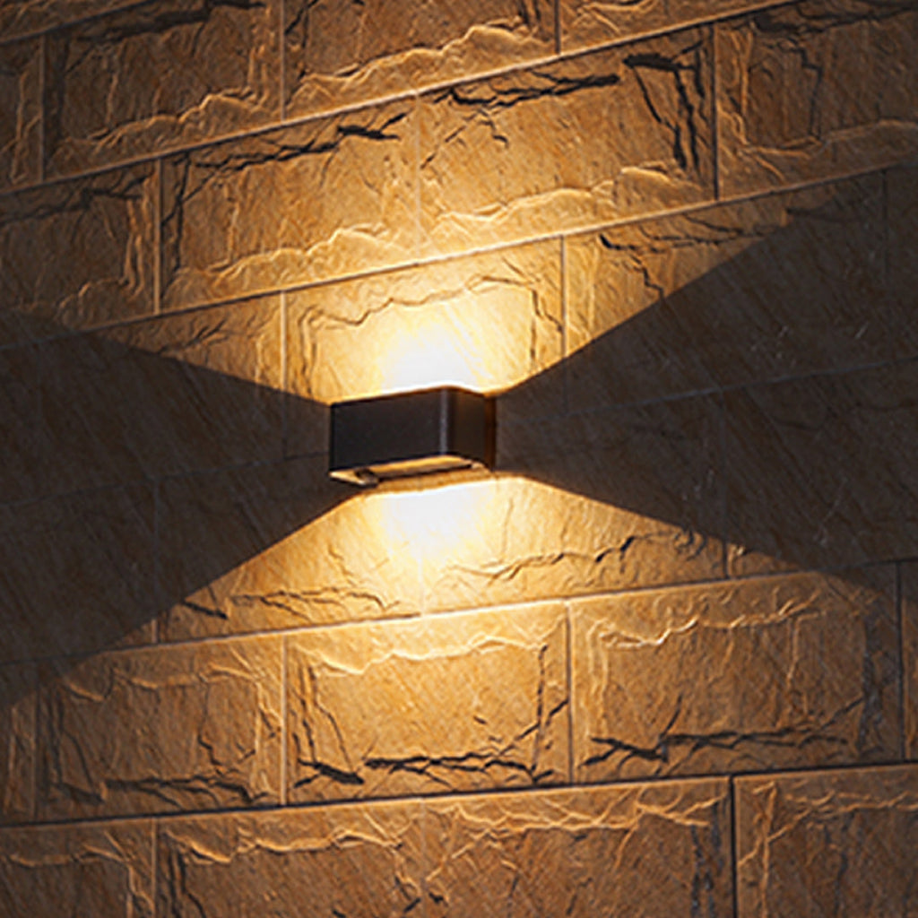 Up And Down Nordic Aluminum Outdoor Wall Light With Glass Shades