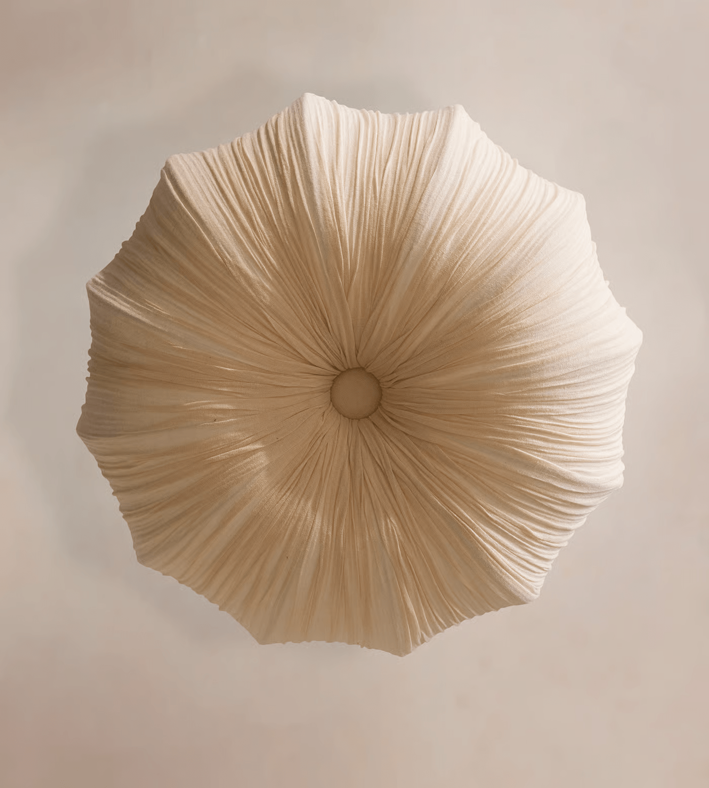 Cotton pendant light suspended from an adjustable chain
