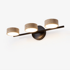 Travertine Vanity Wall Light, Multi-Head LED, Black Gold Or Walnut