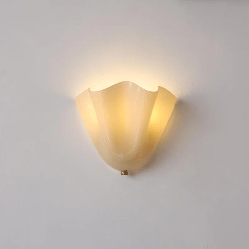 Petalia wall sconce with translucent petal-shaped glass shade