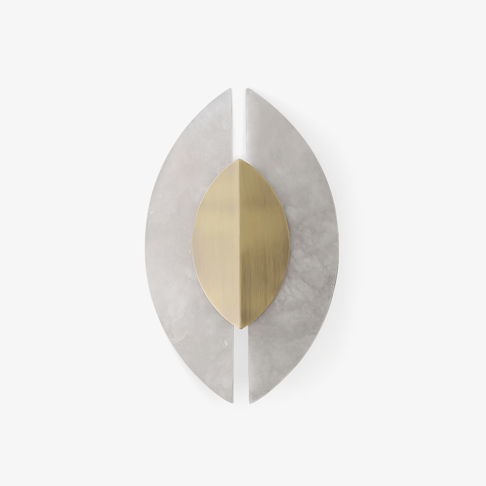 Solari Alabaster Leaf-væglampe, guldfinish, G9-pære, fast installation