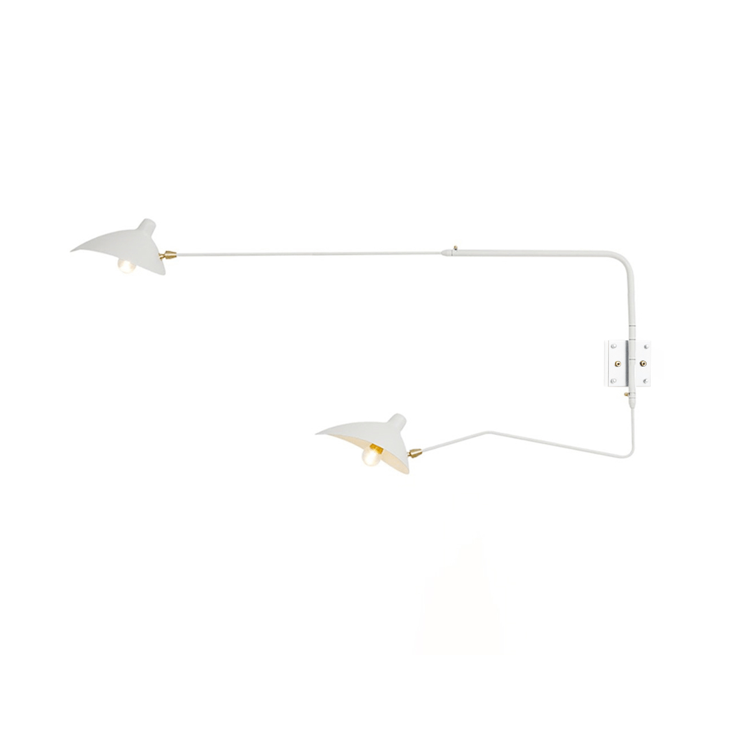 Wall sconce diagram showing one-arm and two-arm configurations