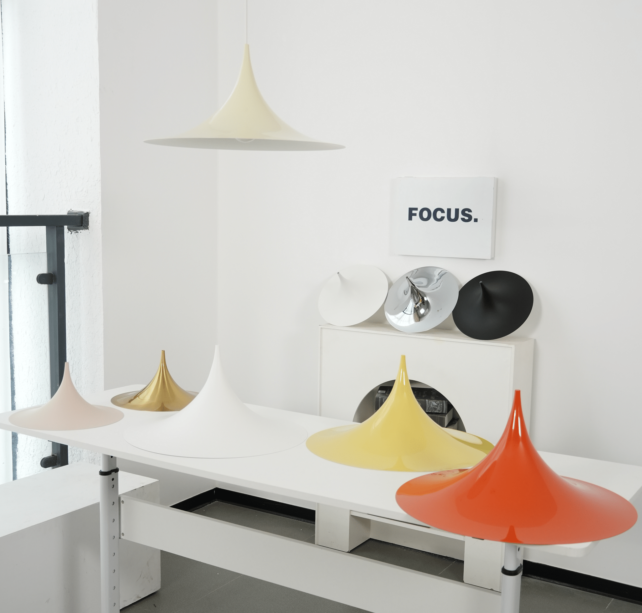 Arch pendant light interior showing the concealed bulb
