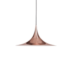 Orange arch pendant light shown on a neutral background