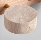 Travertine Duo Wall Light, Natural Stone Shades, Wood Frame, LED 3000K