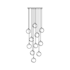 Line drawing of the twelve-light version, globes spread through a deeper and denser cascade.