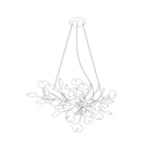 Horizon Bloom Gingko lysekrone, loftslampe med porcelænsblade, 7 størrelser