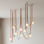 Belt pendant light belt routing and globe placement detail