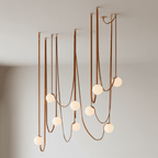 Belt pendant light close detail of woven canvas strap