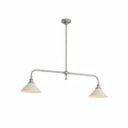 In a nickel finish, this Clérachic pendant sits unlit on white, its arms swept to either side.